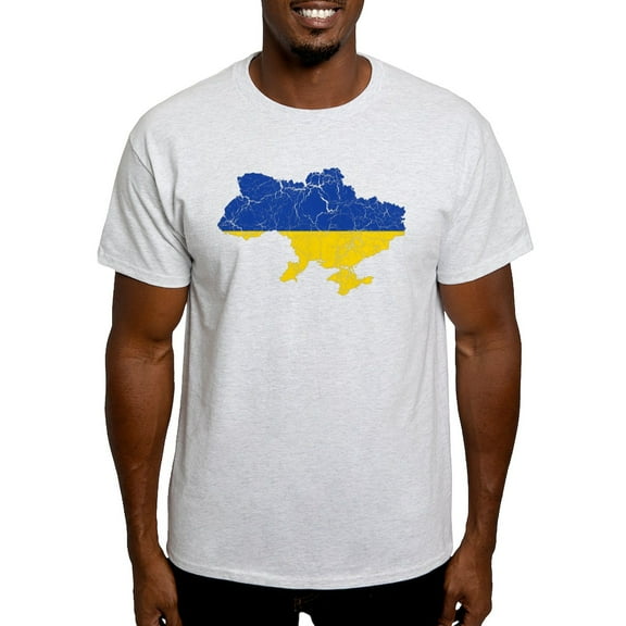 CafePress - Ukraine Flag And Map Light T Shirt - Men's Classic Graphic T-Shirt