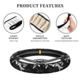 thumbnail image 4 of Rateoe Fluid Black White Paint Swirls Pattern Elastic Stretch Steering Wheel Cover, Universal 15 inch, Microfiber Breathable , Anti-Slip, Odorless, Easy Carry, 4 of 6