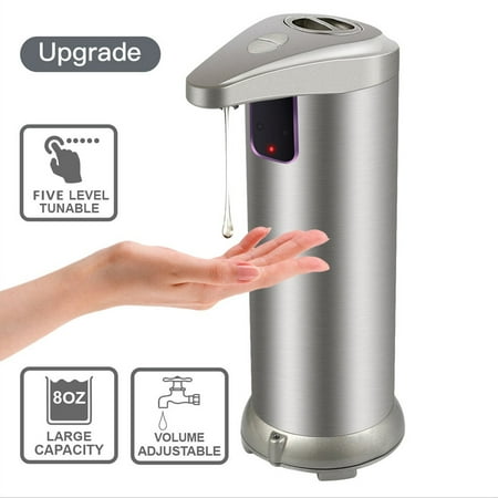 Automatic Soap Dispenser Touchless, Second Generation Auto Sensor Touchless Soap Dispenser with Brushed Stainless-Steel, Fingerprint Resistant Coating, and Waterproof (Best Sensor Soap Dispenser)