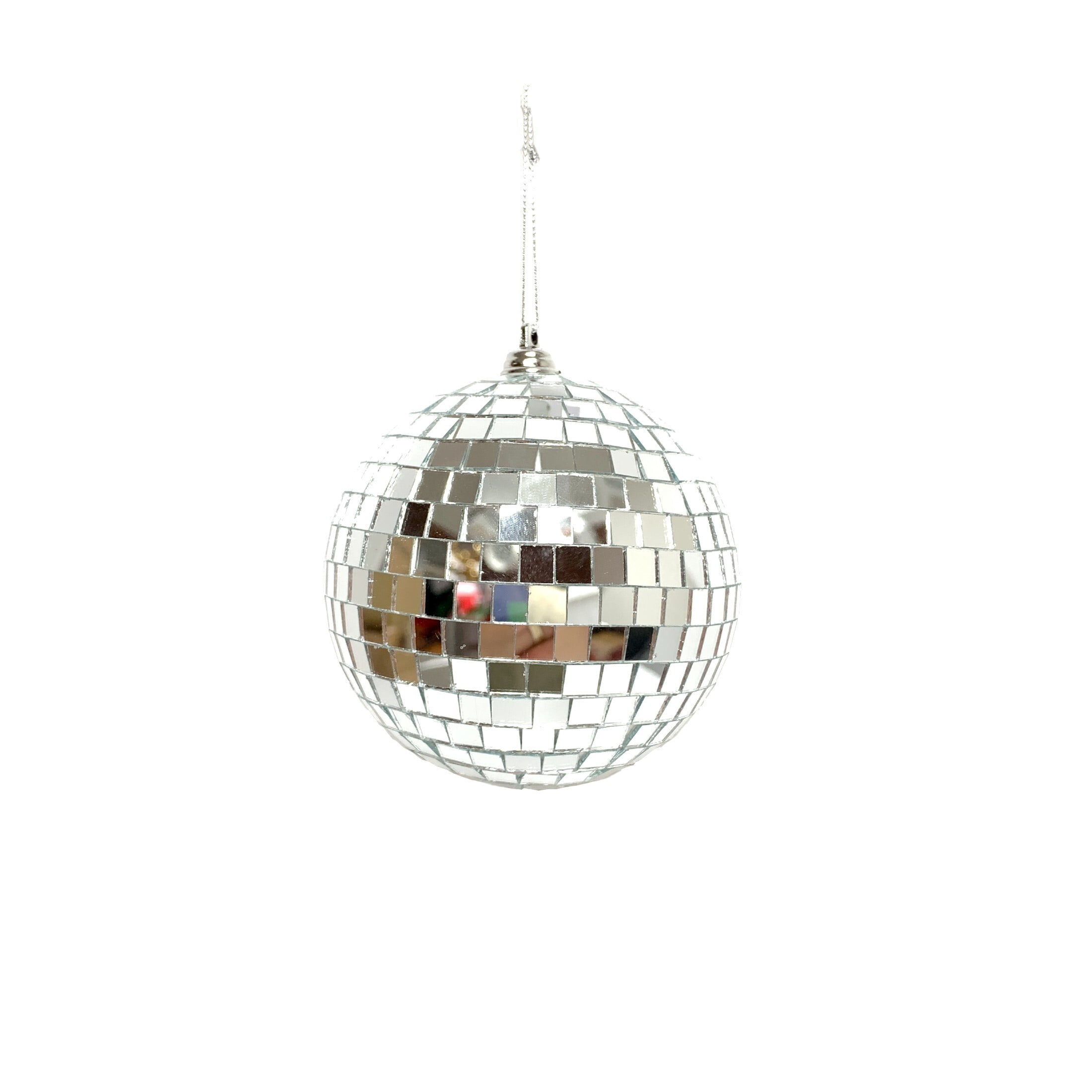 Holiday Time Silver Disco Ball Gold Silver Theme Christmas Decorative Accent Ornament