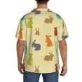 thumbnail image 3 of Uemuo Colorful Rabbit Pattern Cotton Linen Short Sleeve Shirts,Casual Lightweight Button Down Shirts,Vacation Beach Summer Tops-X-Large, 3 of 7