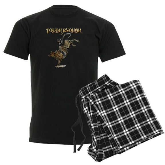 CafePress - Tough Enough Men's Dark Pajamas - Men's Dark Loose Fit Cotton Pajama Set