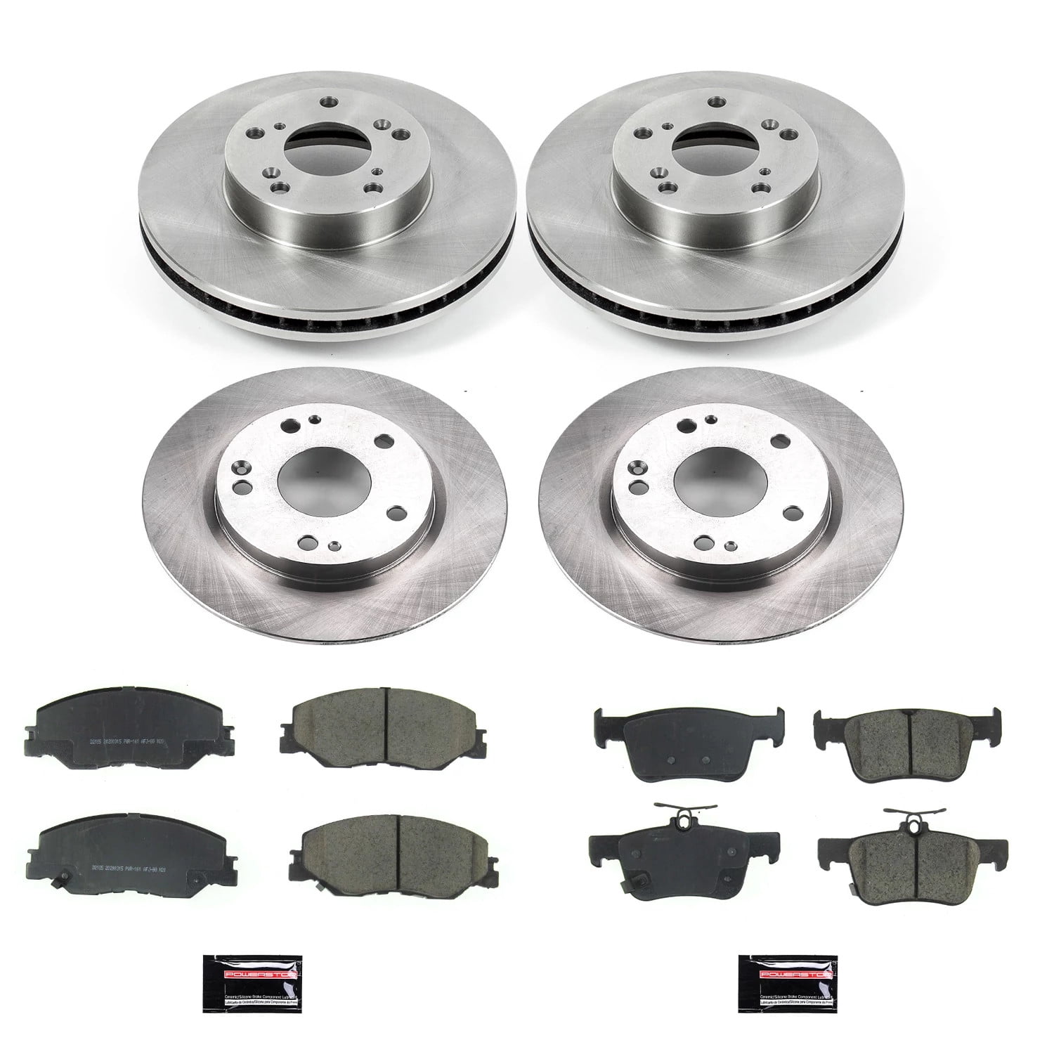 PowerStop Front and Rear Stock Replacement Brake Pad and Rotor Kit Fits: HONDA Select Models KOE8343