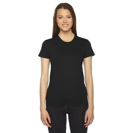 American Apparel T-Shirt à Manches Courtes en Jersey Fin pour Femmes