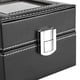 thumbnail image 3 of CAJA DE LUJO PARA ALMACENAMIENTO DE RELOJES CON 2 RANURAS CAJA ORGANIZADORA MUJER HOMBRE PARA EL HOGAR NEGRO, 3 of 7