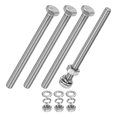 thumbnail image 1 of Uxcell 4-Pack Tornillo de Cabeza Hexagonal con Tuercas, Arandelas Planas y de Bloqueo M6x75mm, 1 of 1
