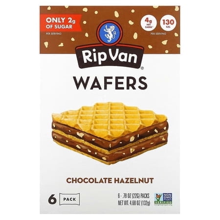Rip Van Wafels, Chocolate Hazelnut, 6 Pack, 0.78 oz Pack of 4