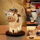 thumbnail image 3 of Lámpara de mesa con forma de vaca, luz de noche con forma de vaca, lámpara de mesita de noche con forma de vaca, USB, pequeña, para el hogar, la oficina, el dormitorio y la sala de estar, 3 of 7