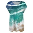 thumbnail image 4 of Dyegold Summer Tops for Women 2023 Trendy, Loose Summer Tops for Women 2023 Trendy Beach Tide Print T-Shirts Cap Sleeve Round Neck Blouses Dressy Casual ​Tops, 4 of 4