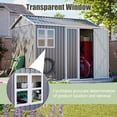 thumbnail image 5 of LZBEITEM 8' x 6' Outdoor Storage Shed with Window & Lockable Doors, Metal Garden Tool Shed with 4 Air Vents & Ground Nails, Waterproof Backyard Storage House for Patio Lawn, Gray, 5 of 10