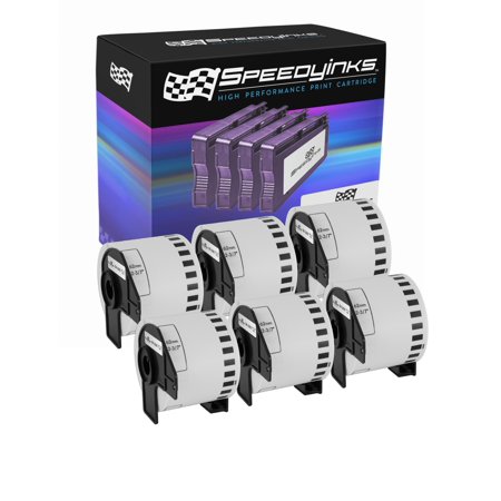 Speedy Compatible Paper Label Tape Replacement for DK-2205 | 2.4 in x 100 ft (White, 6-Pack)