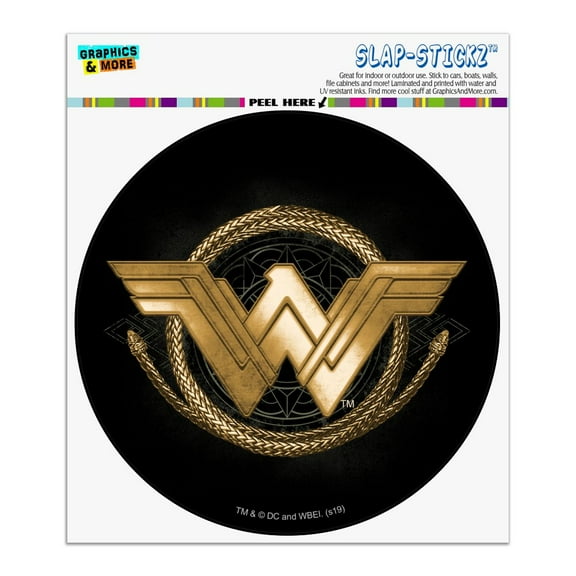 Wonder Woman Movie Golden Lasso Logo Automotive Car Window Locker Circle Bumper Sticker
