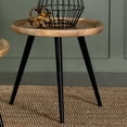 thumbnail image 2 of Coaster Zoe Round Mango Wood Side End Table in Natural and Black, 2 of 5