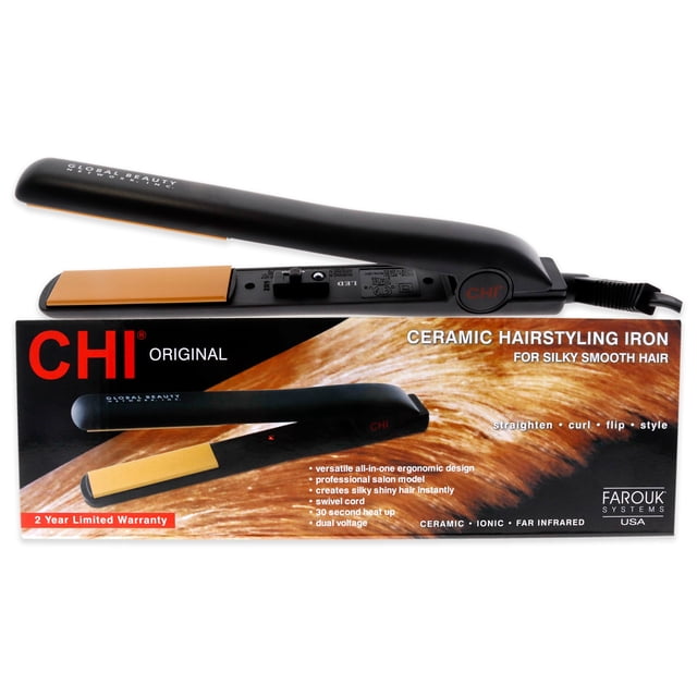 CHI Plancha de cerámica para peluquería GF1001 Negra 1 inch CHI Plancha 1 inch