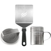 Blackstone Products 8066393 Stainless Steel Press & Sear Burger Kit44; Black & Silver - 3 Piece