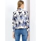 thumbnail image 5 of Chaqueta abierta de la chaqueta del traje de la cosecha del trabajo de la oficina del frente de las mujeres Blanco Azul-Floral M, 5 of 6