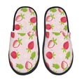 thumbnail image 2 of KLL Hand Drawn Strawberry Slippers for Women Men House Slip on Indoor Outdoor Bedroom Furry Fleece Lined Ladies Comfy Anti-Skid Rubber Hard Sole-Large, 2 of 8