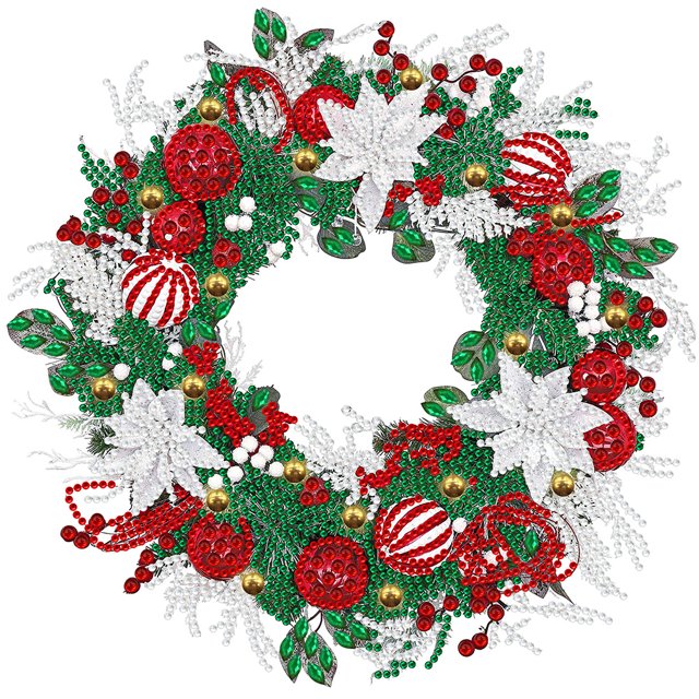 5D DIY Taladro en Forma Especial Parcial Corona Navidad 30x30cm