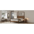thumbnail image 3 of Euroco Wood Full Size Canopy Bed, Platform Bed with Four Posters, Walnut, 3 of 13