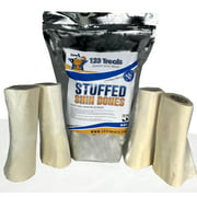 123 Treats Stuffed Shin Bones for dogs 5-6" Large with Peanut Butter Flavor -  4 Count