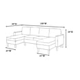 thumbnail image 4 of JERFIT Modern Corduroy 4-Seat Sectional Sofa with Dual Chaises, Dark Gray Fabric Couch for Living Room, 4 of 7