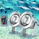 thumbnail image 1 of Focos LED RGB sumergibles, luces exteriores impermeables IP68, paquete de 2 con control remoto y cable de 12 V CC de 2 m, 1 of 5