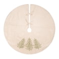 thumbnail image 1 of C&F Home Trio Christmas Trees Natural Tan 54 Inch Round Burlap Fabric Decorative Holiday Tree Skirt, 1 of 1