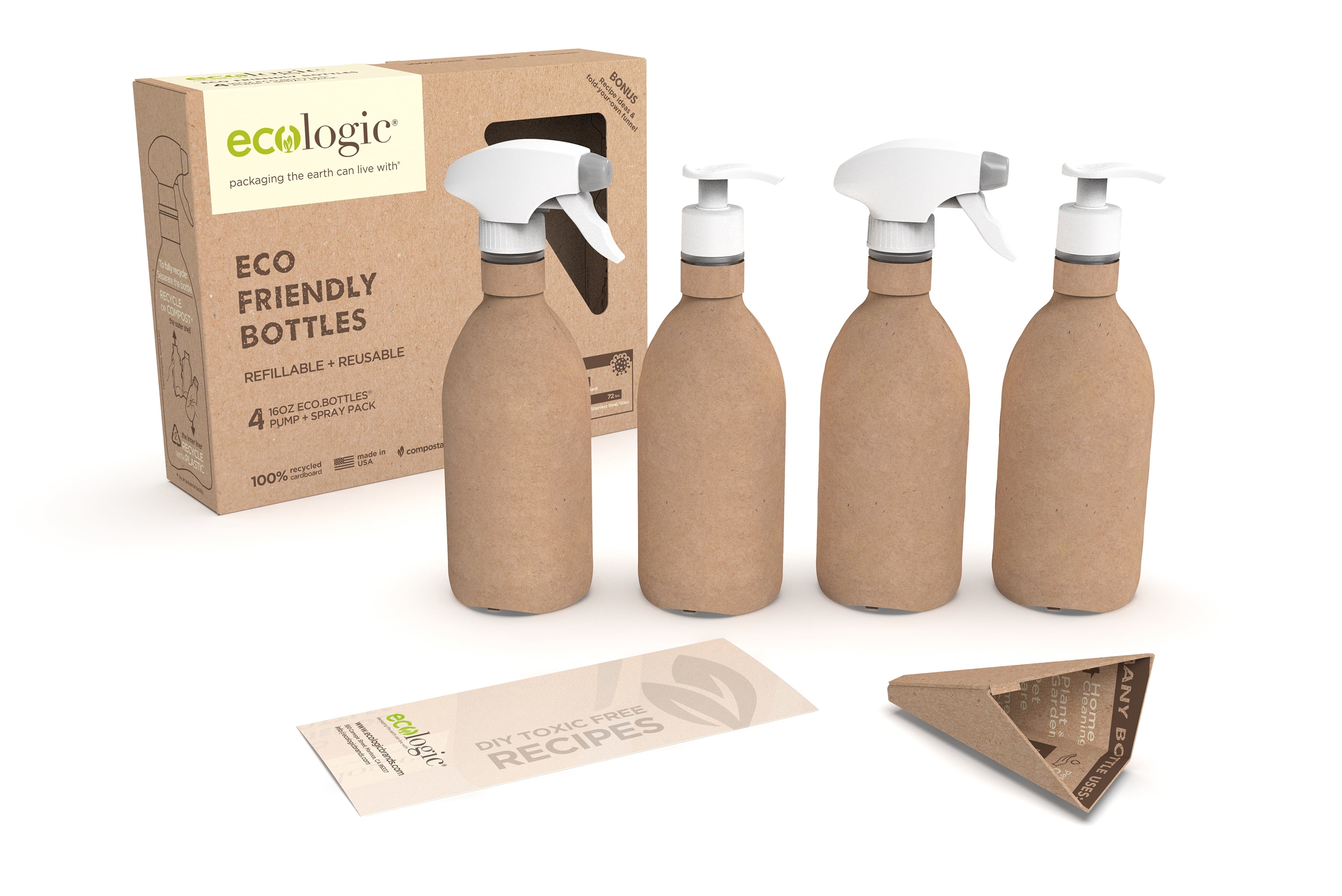 Ecologic Brands Kit of Four Refillable, Recyclable, Renewable