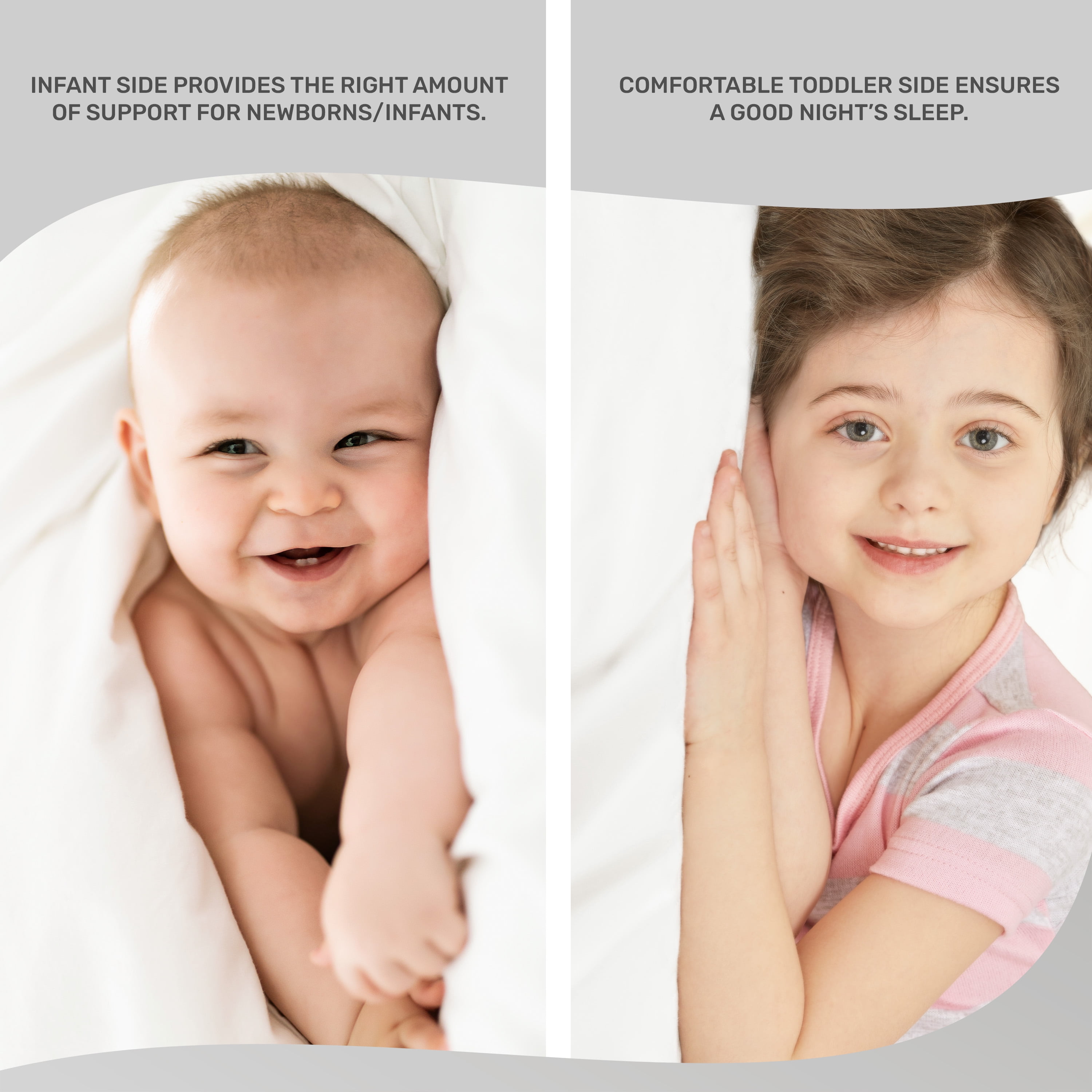Dream on Me Asheville 4”Firm Fiber Crib & Toddler Mattress, Greenguard Gold Certified, Grey