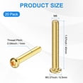 thumbnail image 3 of Uxcell 20-Pack Tornillos de Máquina de Cabeza Plana M6x40mm de Latón, Tornillos de Cabeza Cruzada Totalmente Rosca para Muebles de Latón, 3 of 7
