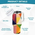 thumbnail image 2 of Yayeee 30oz Stainless Steel Tumbler with Straw and Handle Double-Wall Insulated Travel Water Bottle, Minimalist Triangles, 2 of 8