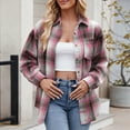 thumbnail image 4 of Towmus Womens Plus Size Flannel Shirts Plaid Shirts Long Sleeves Casual Button Down Collared Lightweight Winter Fall Pullover Tops, 4 of 9