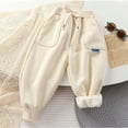 thumbnail image 4 of YuYuBao Toddler Girls Pants Corduroy Athletic Active Jogger Pants Sweatpants Lined Thick Winter Warm Long Bottoms Trousers, 4 of 4