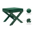 thumbnail image 4 of Meridian Furniture 126Green Nixon Collection Modern | Contemporary Velvet Upholstered Ottoman / Bench with X-Leg Design, Deep Button Tufting and a Solid Wood Frame Green 20.5" W x 20.5" D x 19" H, 4 of 8