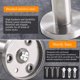thumbnail image 2 of Perchero de pared de acero inoxidable con 6 ganchos redondos para abrigos, toallas y batas, capacidad de 15 kg, ideal para dormitorio, baño y cocina. Incluye tornillos y tacos., 2 of 5