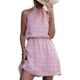 thumbnail image 3 of Vestido Corto, Cuello Halter, Cintura Elástica, Cintura Alta, Vestido Sin Mangas Para Oficina ANGGREK Otros, 3 of 6