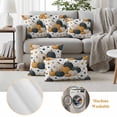 thumbnail image 6 of Blue Yellow Fall Outdoor Waterproof Pillow Covers, Pumpkins Maple Leaf Thanksgiving Decorative Square Throw Pillowcase Sofa Cushion Sham for Patio/Couch/Chair, 18"x18" 2 Pack, 6 of 8