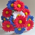 thumbnail image 5 of 4Pcs Artificial Flower Patriotic Memorial Bouquet, Fake Red White and Blue Cemetery Flowers for Grave, 4th of July Flowers Silk Flowers, Independence Day Centerpiece Table Home Decor, 5 of 5