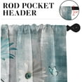 thumbnail image 3 of Farmhouse Floral Kitchen Window Curtains Valance and Tier Set 36 Inch, Teal and White Daisies Abstract 3 Piece Rod Pocket Short Tier Curtain for Bathroom, Vintage Drapes for Kitchen Decor, 3 of 8