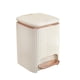 thumbnail image 1 of Cubo de basura para baño, cubo de basura doméstico, cubo de basura con pedal y tapa tipo prensa. Blanco Lechoso 9L, 1 of 9