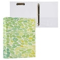thumbnail image 3 of Green Leaves Pattern Design 12.4x10.6in PVC Round Ring Binder, D-Ring 3-Hole, Metal Clip, 200 Sheets, 3 of 10