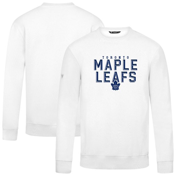 Men's Levelwear White Toronto Maple Leafs Zane Carve Pullover Sweatshirt
