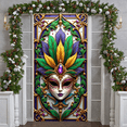 thumbnail image 6 of Colorful Feathers Carnival Mask Banner Gold Frame Venetian Display Purple Gemstone Ornate Decoration Feather Backdrop for Carnival Party Masquerade Ball Festival Celebration, 6 of 9