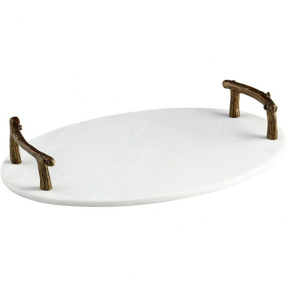 09268-Cyan lighting-Marble Woods - Tray - 17.25 Inches Wide by 3 Inches High