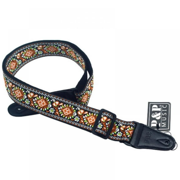 Guitar Strap Embroidered Vintage Woven For Bass, Electric & Acoustic Guitars Best Christmas Gift for Men & Women Guitarists