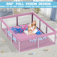 thumbnail image 6 of G TALECO GEAR Large Baby Playpen with Mat, Foldable Playpen for Babies and Toddlers, Portable Travel Play Yard, 50"x71", Pink, 6 of 6