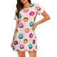 thumbnail image 1 of Fotbe Donut Bata de Dormir para Mujer con Estampado, Camisón de Algodón de Manga Corta, Ropa de Dormir Casual, 1 of 6