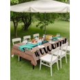 thumbnail image 4 of Outdoor Tablecloth with Umbrella Hole for Patio/Picnic/Party/Camping, Country Sunflowers Waterproof Table Cloth Rectangle Table Cover Washable, Welcome Rustic Truck Floral Farm Brown (60"x 84"), 4 of 8