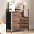 thumbnail image 4 of QinaQin 5 Drawer Mobile File Cabinet with Open Shelf, Rolling Fabric Filing Cabinet for Letter or A4 Files, 4 of 8