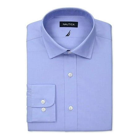 NAUTICA Mens Light Blue Easy Care, Classic Fit Stretch Dress Shirt 15- 32/33